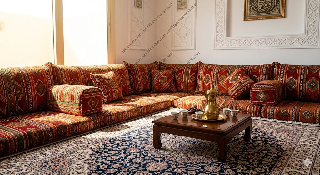 أقمشة زاهية ونظيفة بعد الانتهاء من خدمة تنظيف مجالس في الرياض