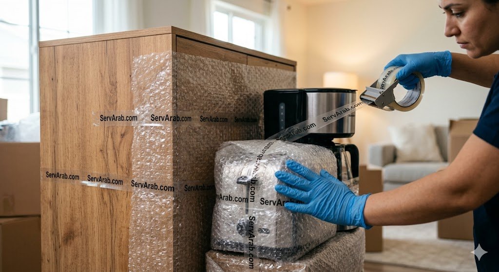 تغليف احترافي للأثاث والأجهزة قبل السفر إلى تبوك