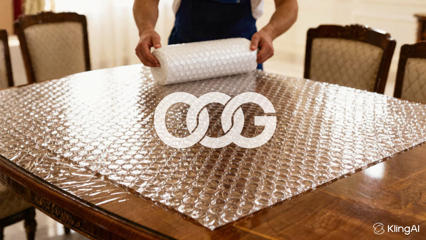 عمالة فنية تقوم بتغليف الأثاث بدقة قبل نقل عفش في السعودية