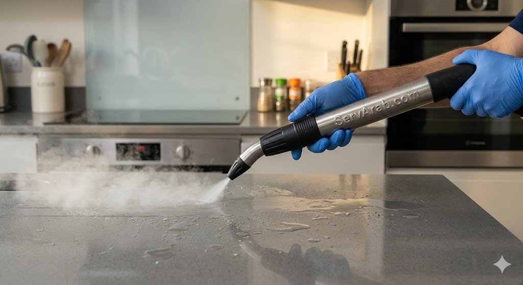 عملية جلي وتلميع الأرضيات من قبل عمالة محترفة