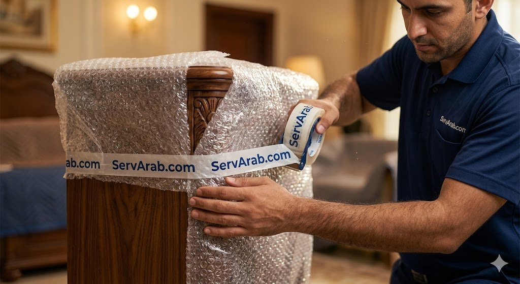 تغليف احترافي للأثاث قبل نقل عفش حي المونسية